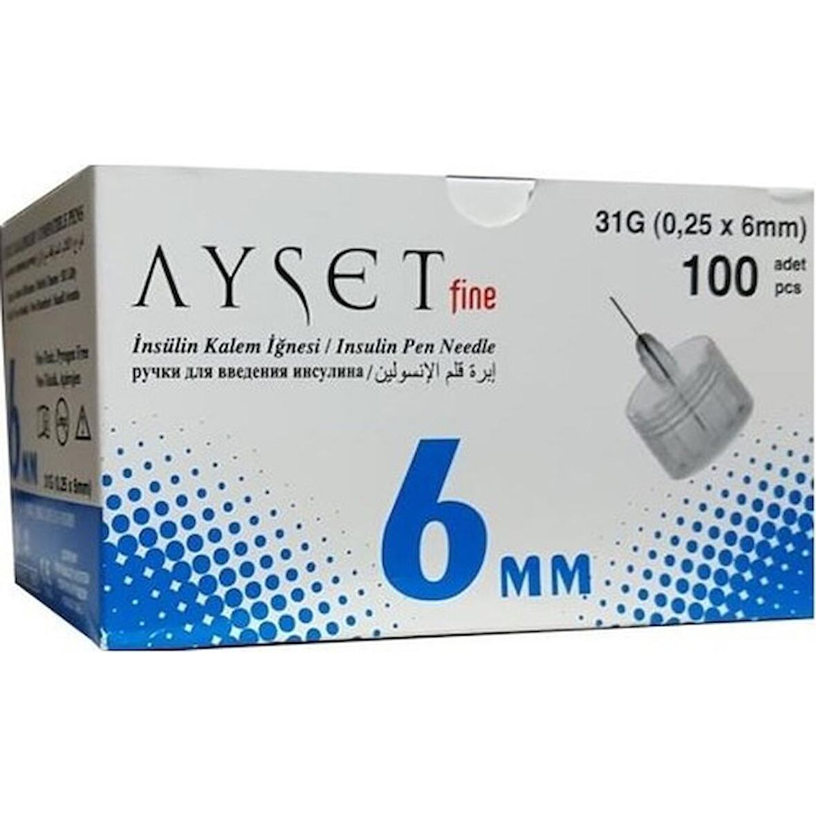 Ayset Fine İnsülin Kalem İğnesi 31G 0.25 x 6mm