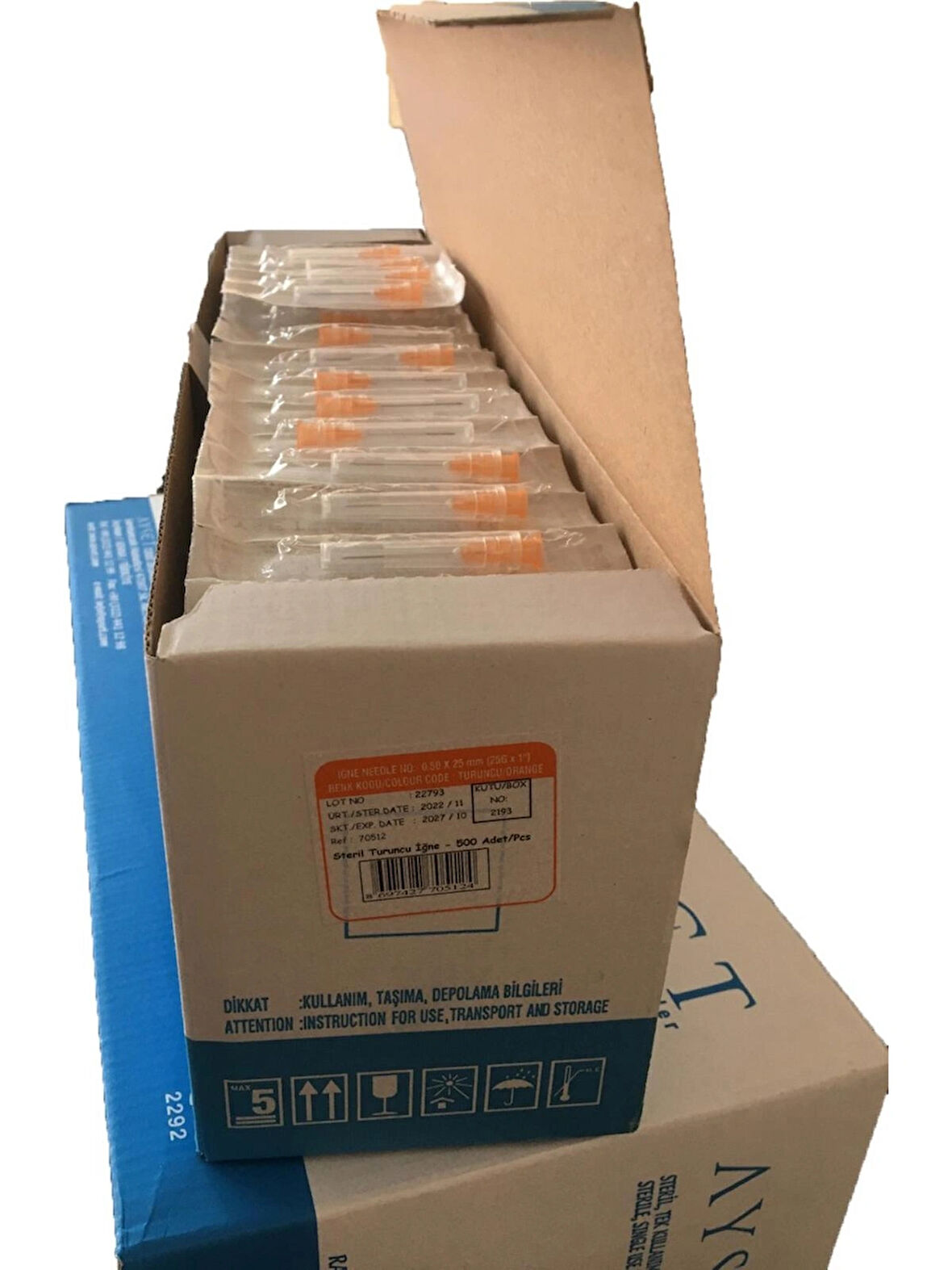 Ayset Turuncu Iğne Ucu 0.50 *25 mm (25G*1) 500 Adet