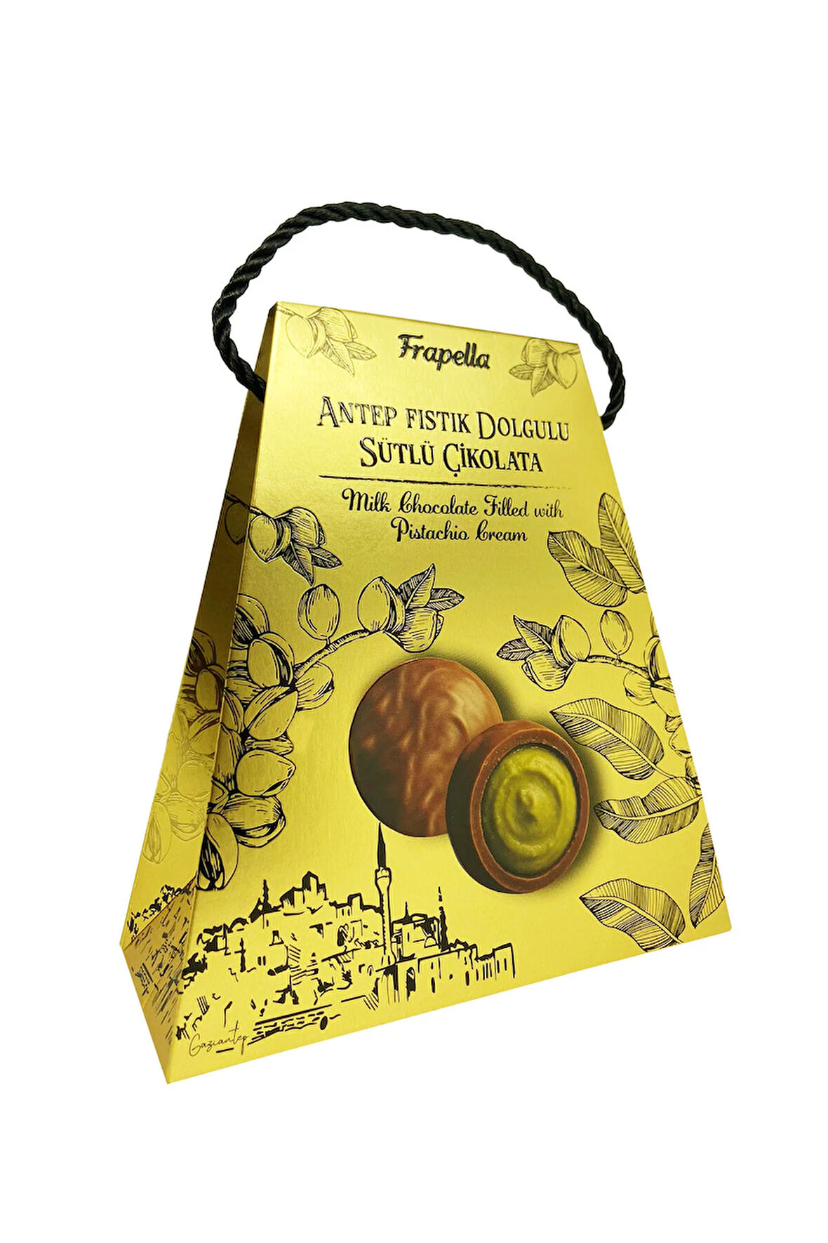 Antep Fıstık Dolgulu Sütlü Çikolatalı 150 Gr.