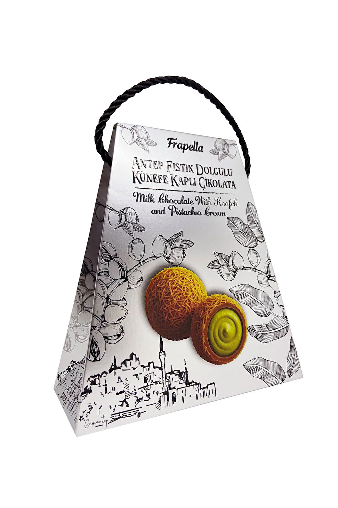 Antep Fıstık Dolgulu Künefe Kaplı Çikolata 150 Gr.