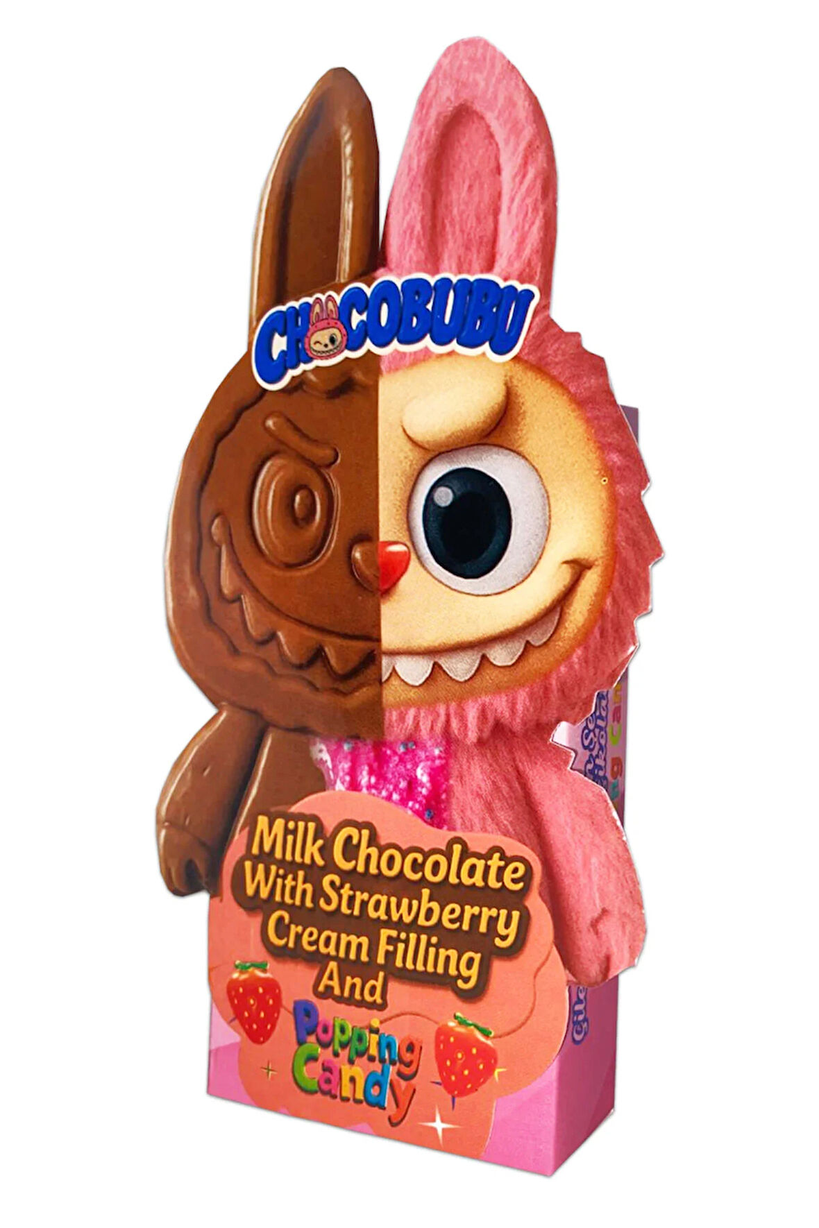 Chocobubu Patlayan Şekerli Çilek Aromalı Süt Kreması Dolgulu Sütlü Çikolata 100 Gr.