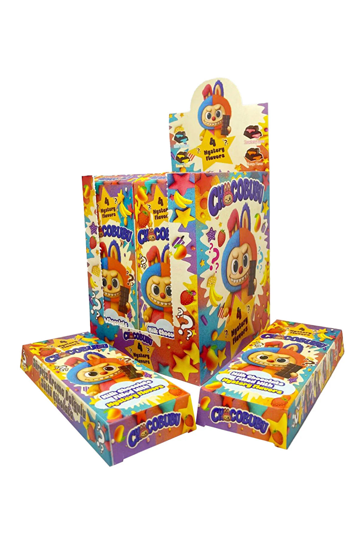 Chocobubu Mango Aromalı Süt Kreması Dolgulu Sütlü Çikolata 70 Gr. x 12 Adet