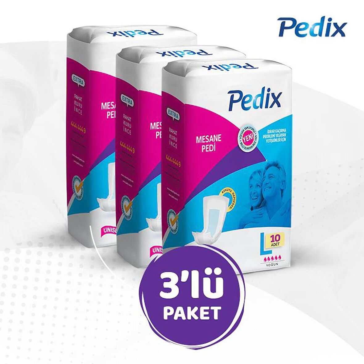 PEDİX MESANE PEDİ UNISEX BÜYÜK BOY LARGE (L) 30 ADET