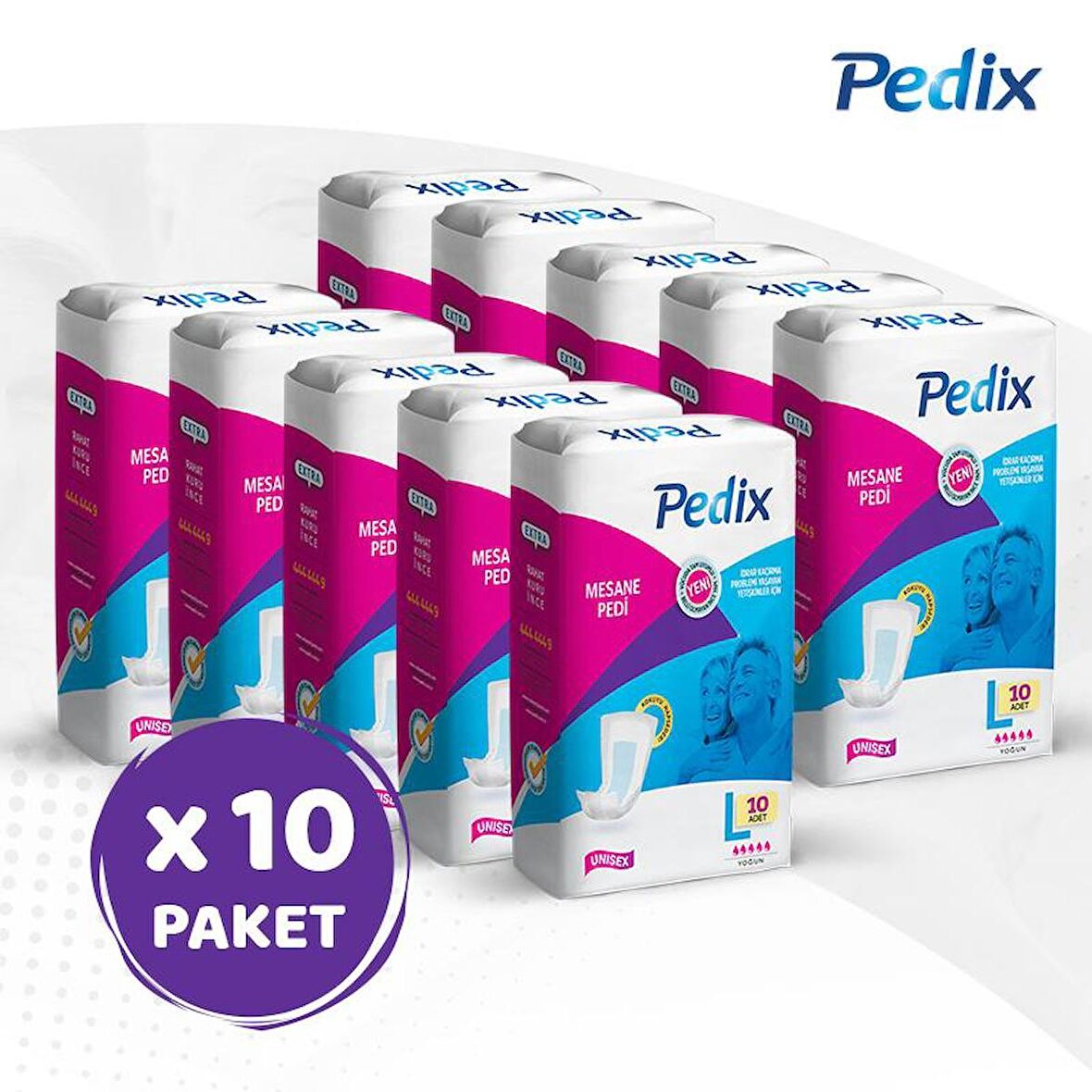 PEDİX MESANE PEDİ UNISEX BÜYÜK BOY LARGE (L) 10x10 100 ADET