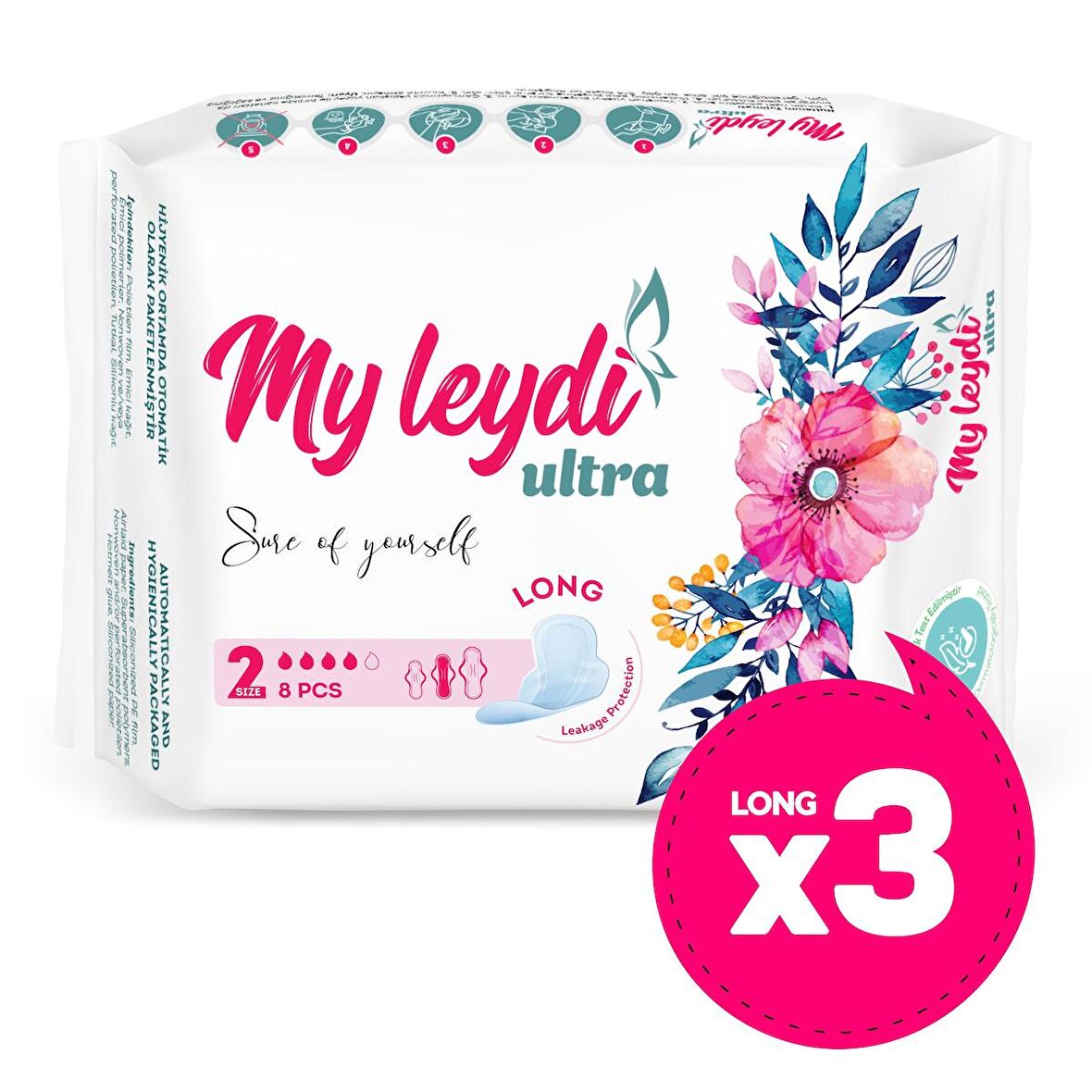 MYLEYDİ ULTRA HİJYENİK PED UZUN 24 ADET (3 PAKET )