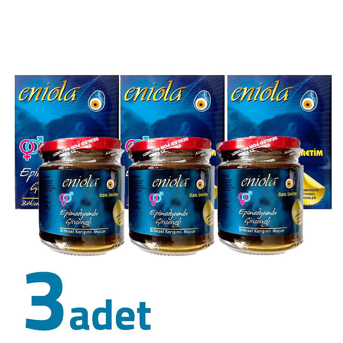 Eniola Kırmızı Kapak Şahmerdan Özel Üretim Bay Bayan Macunu 240GR X 3KUTU