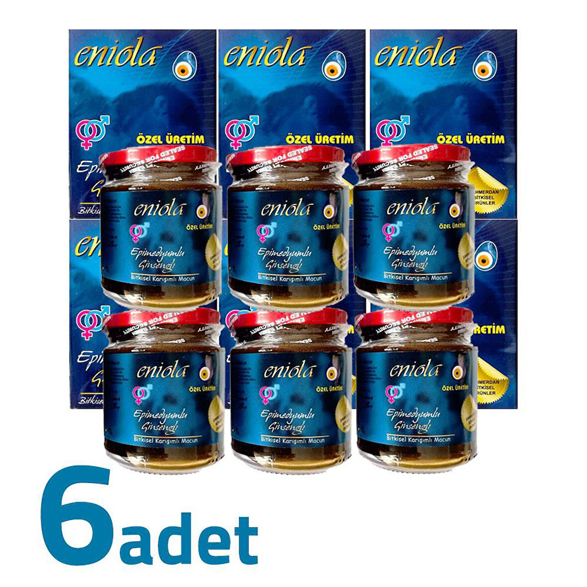 Eniola Kırmızı Kapak Şahmerdan Özel Üretim Bay Bayan Macunu 240GR X 6KUTU