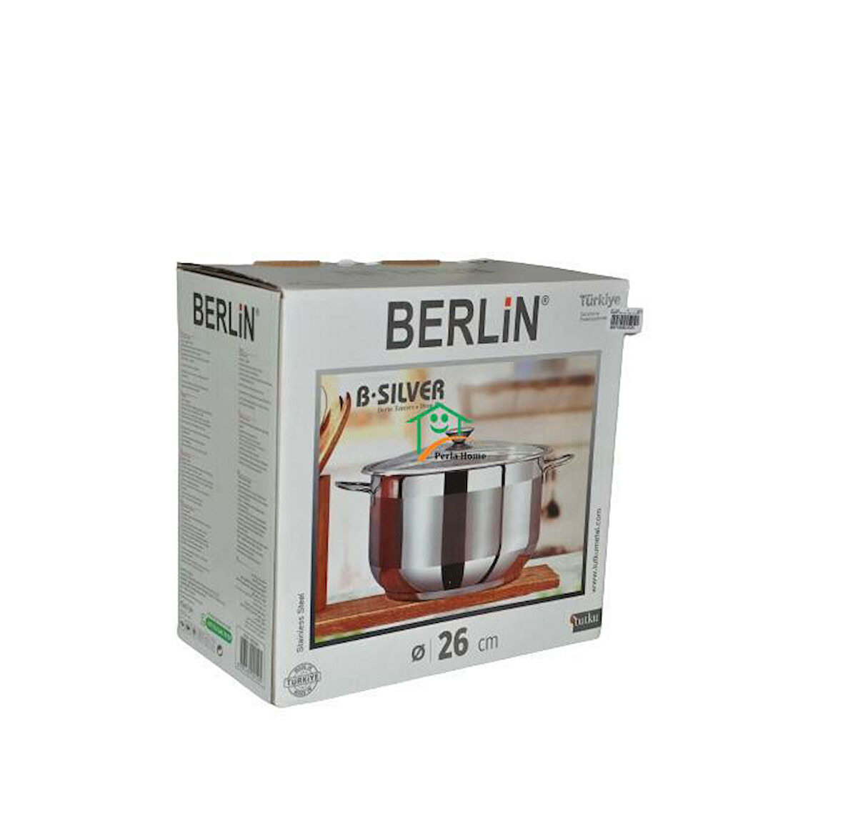 Tutku Berlin Silver 26x16 cm Derin Çelik Tencere