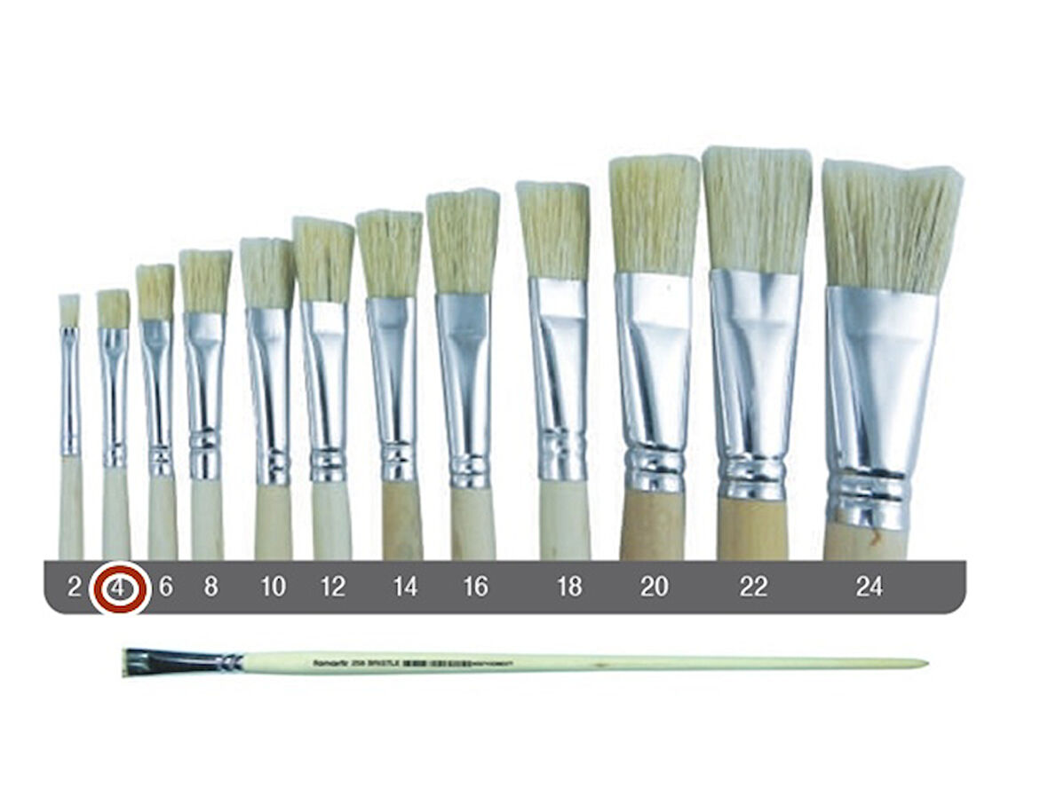 Fanart Sert Kıl Yassı Fırça 258 No:4 Uzun Sap - 1 adet