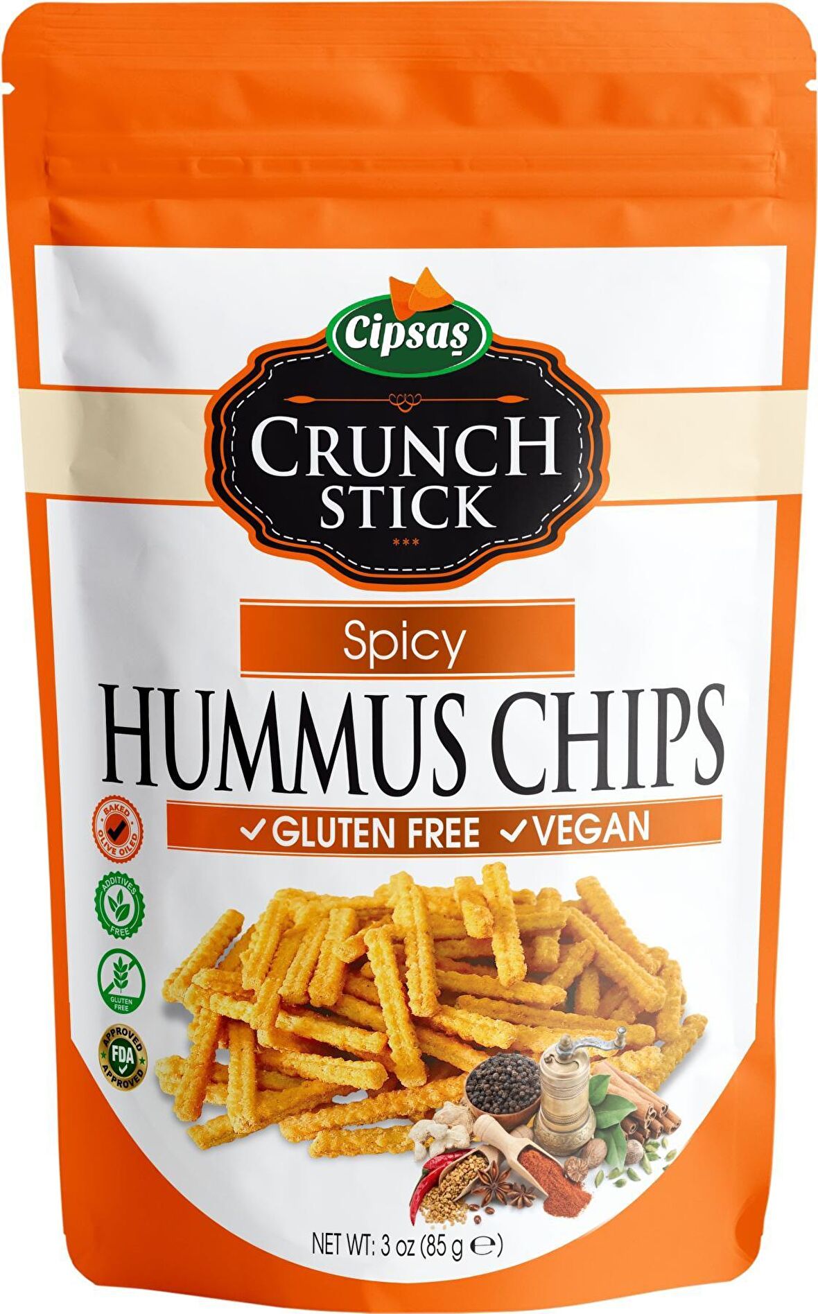 Baharat Aromalı Vegan Glütensiz Fırınlanmış Nohut Cipsi (Hummus Chips)