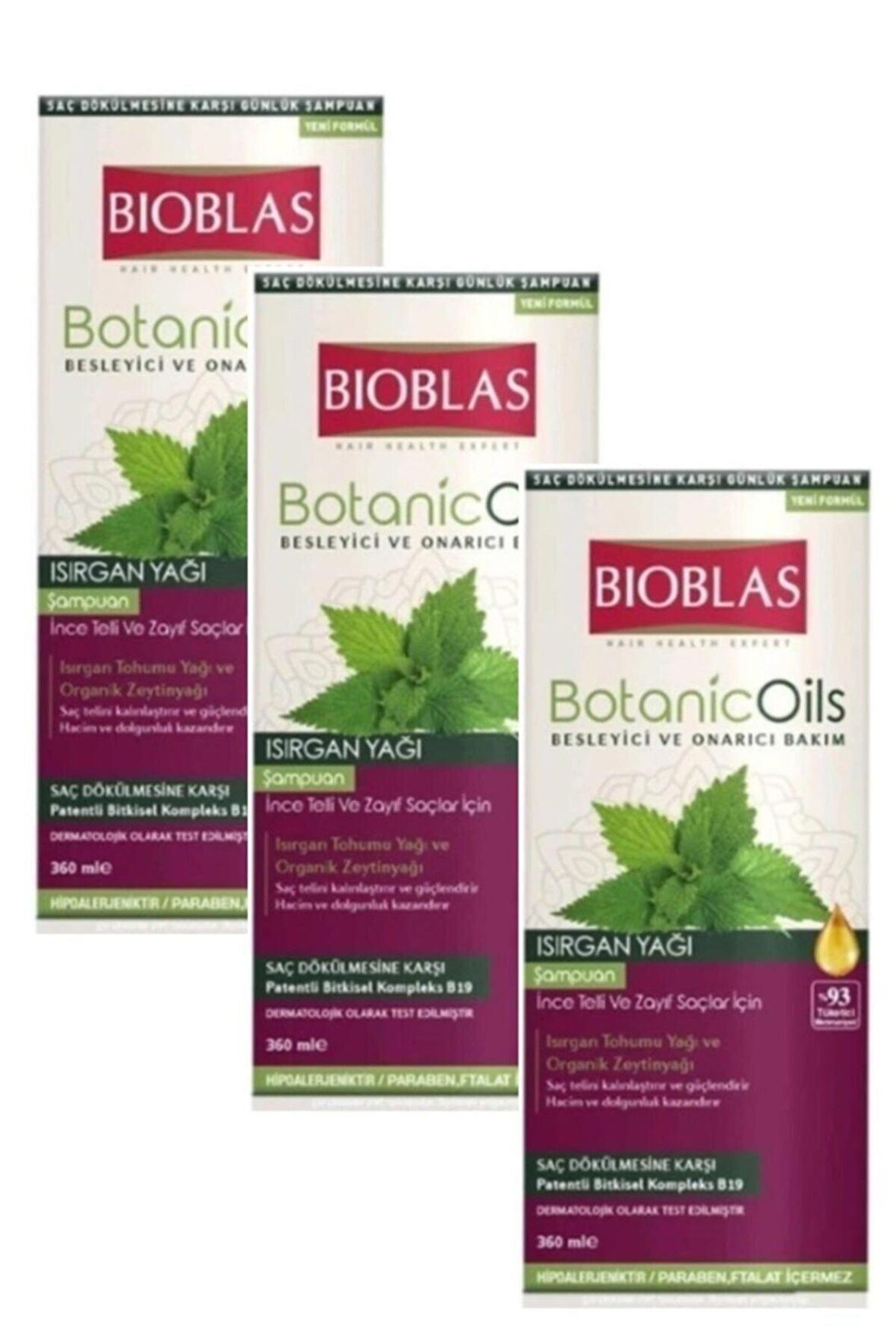 Bioblas Organic Oils Şampuan 360ml Isırgan Yağı X3 Adet