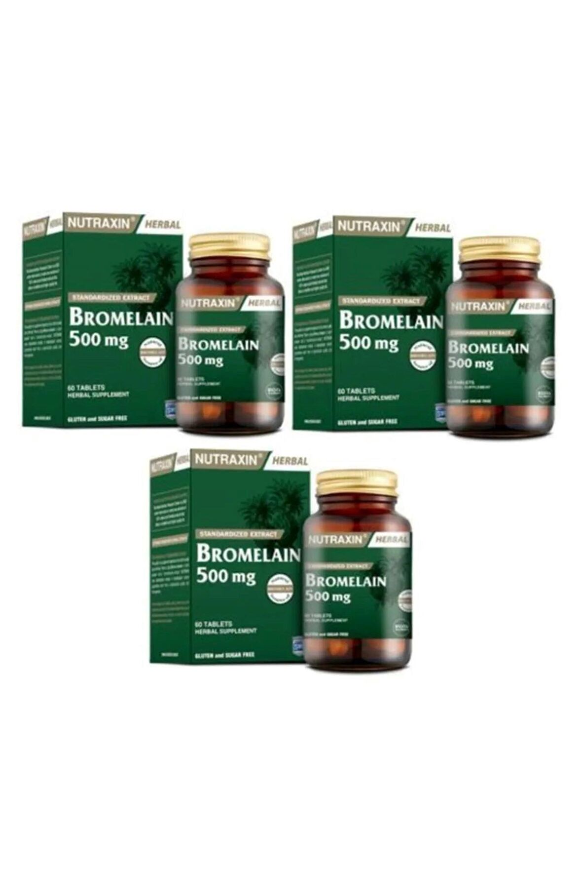 Nutraxin Bromelain 60 Tablet 3'lü Paket