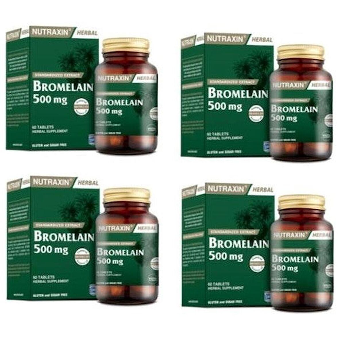 Nutraxin Bromelain 60 Tablet 4'lü Paket
