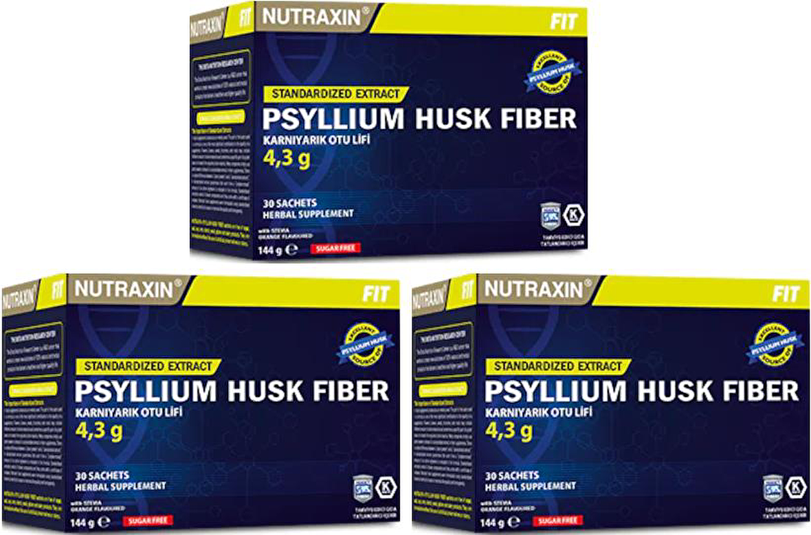 NUTRAXİN PSYLLİUM HUSK FİBER 30 SAŞE x 3 ADET