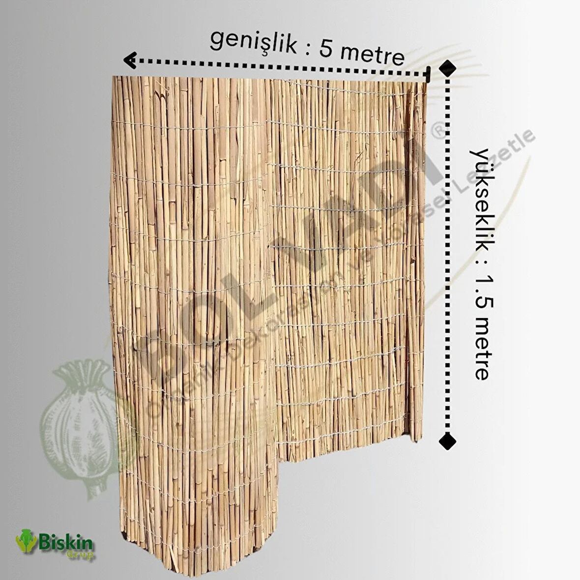 1.5m.X 5m. BOLVADİ Bambu Kamış Bahçe , Dekorasyon , Misina İpli , Balkon , Veranda, Mahremiyet Çiti