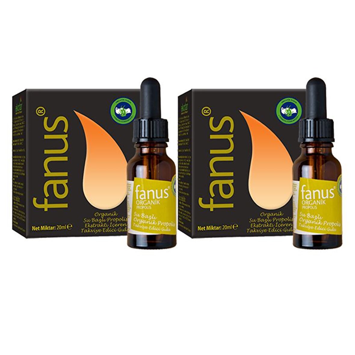 Fanus Su Bazlı Organik Propolis 20ml x 2 Adet