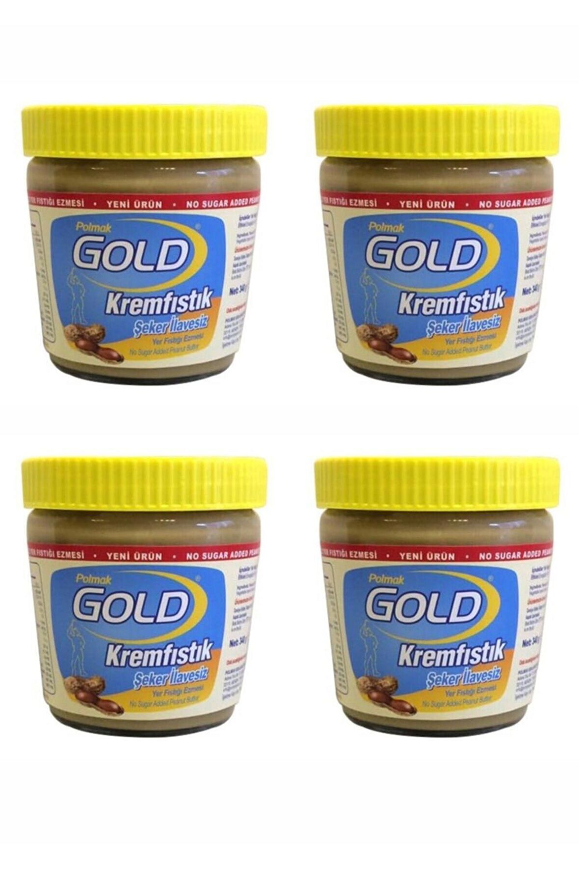 Gold Fıstık Ezmesi Şeker İlavesiz 340 gr x 4 Adet 