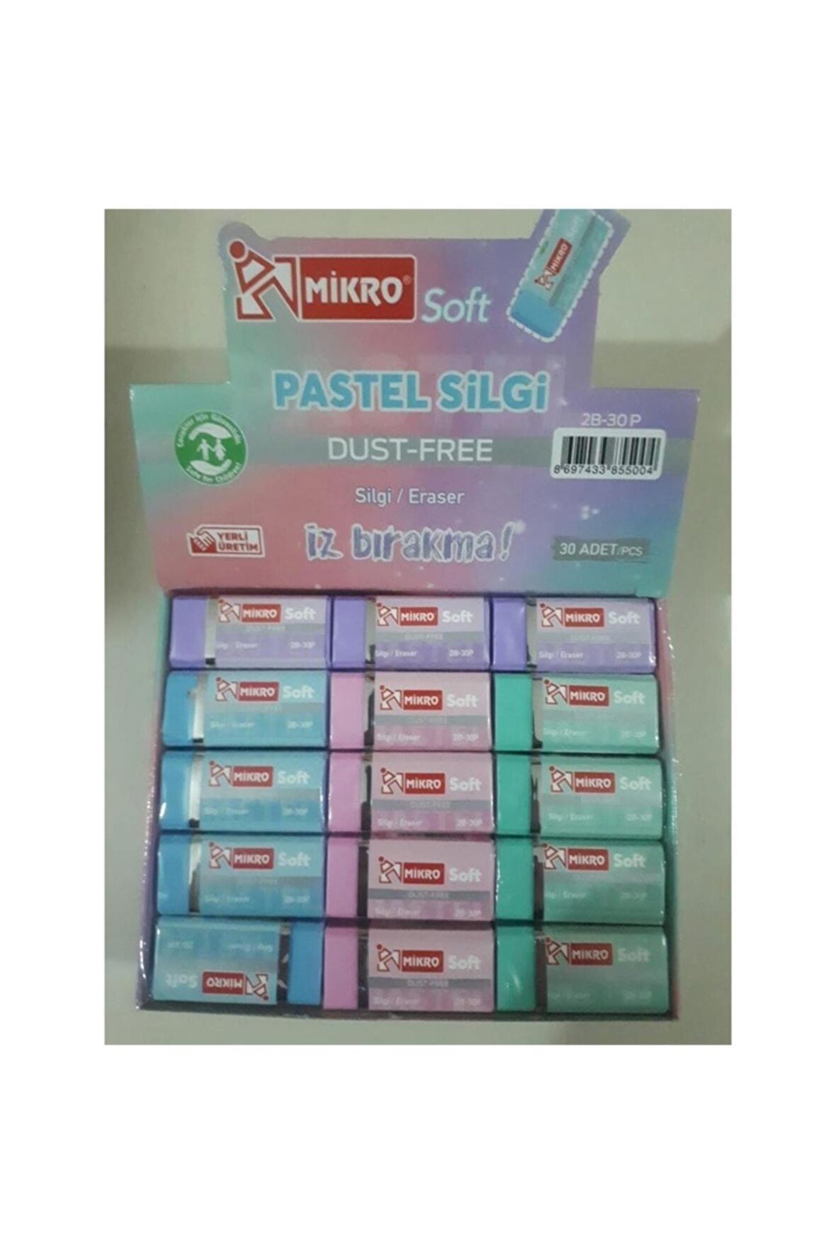 Mikro Silgi Soft Pastel 2b-30p