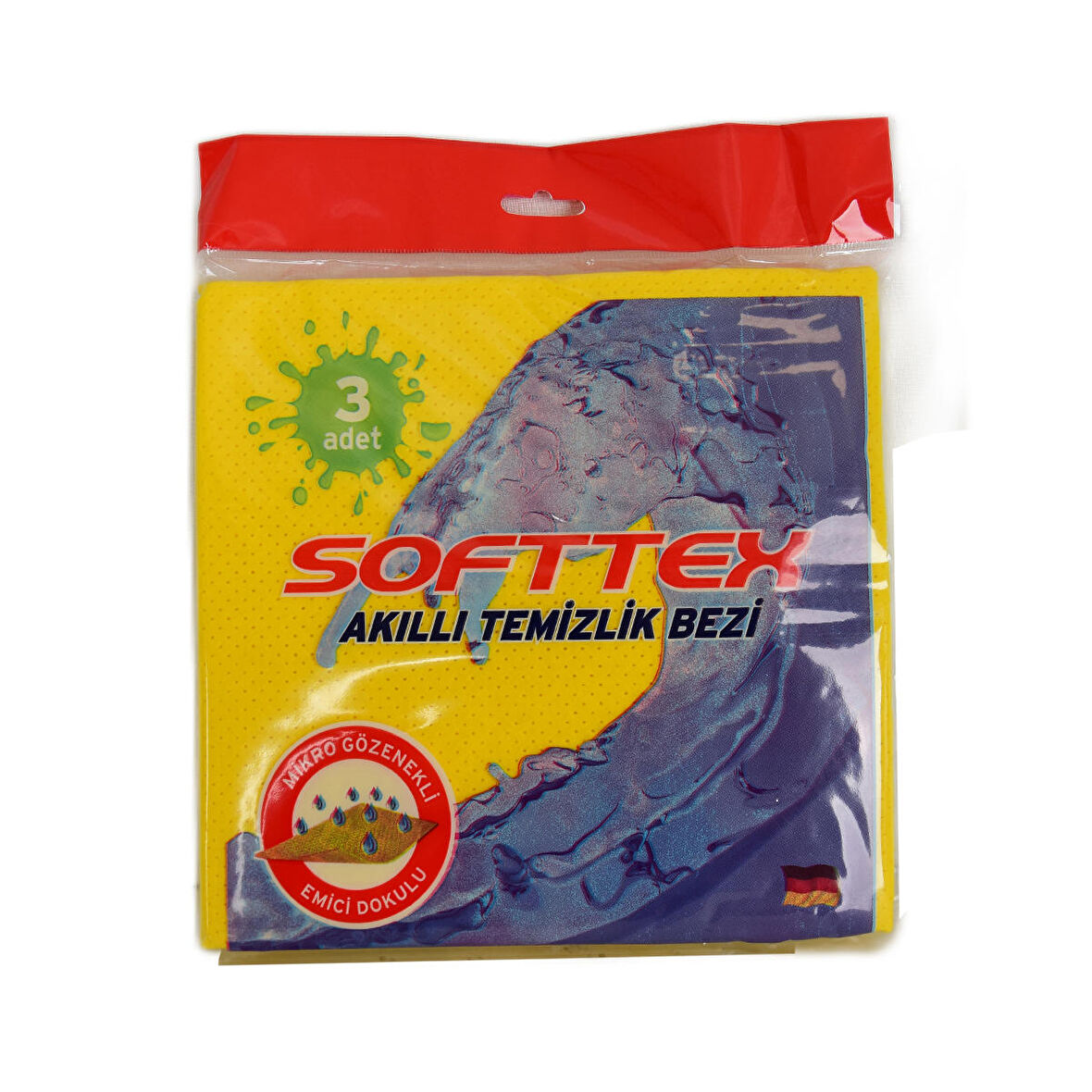 Softtex Akıllı Temizlik Bezi Mikro Gözenekli Emici Doku Karışık Renkli 3 Adet