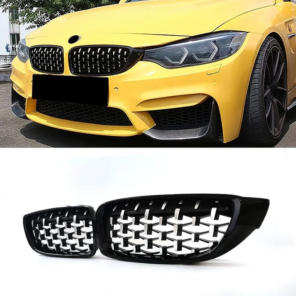 AUTOGP  Bmw F32 F33 F36 ön panjur ızgara böbrek diamond krom siyah
