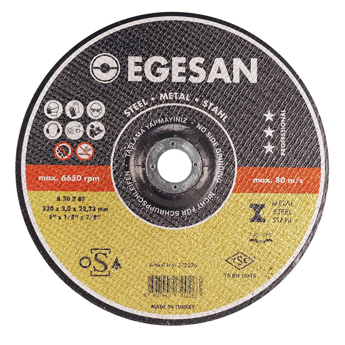 Egesan 230*3 Metal Kesici (Düz - 272027 / Eğri - 272026)