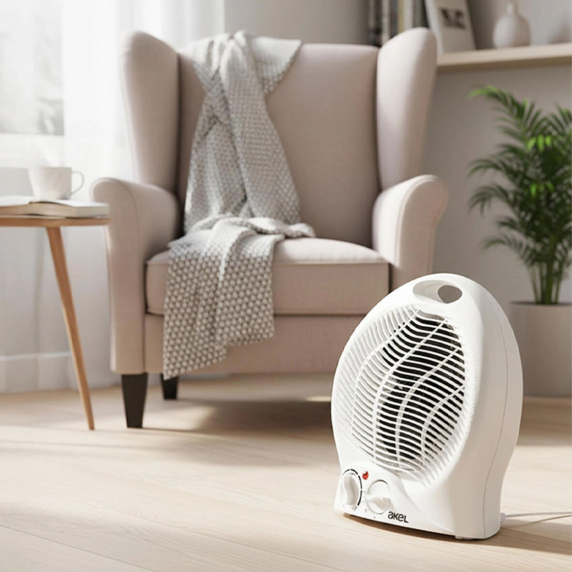 AS300B 2000W Fanlı Isıtıcı, Devrilme Emniyetli, Termostatlı, 3 Kademe Ayarlanabilir Fanlı