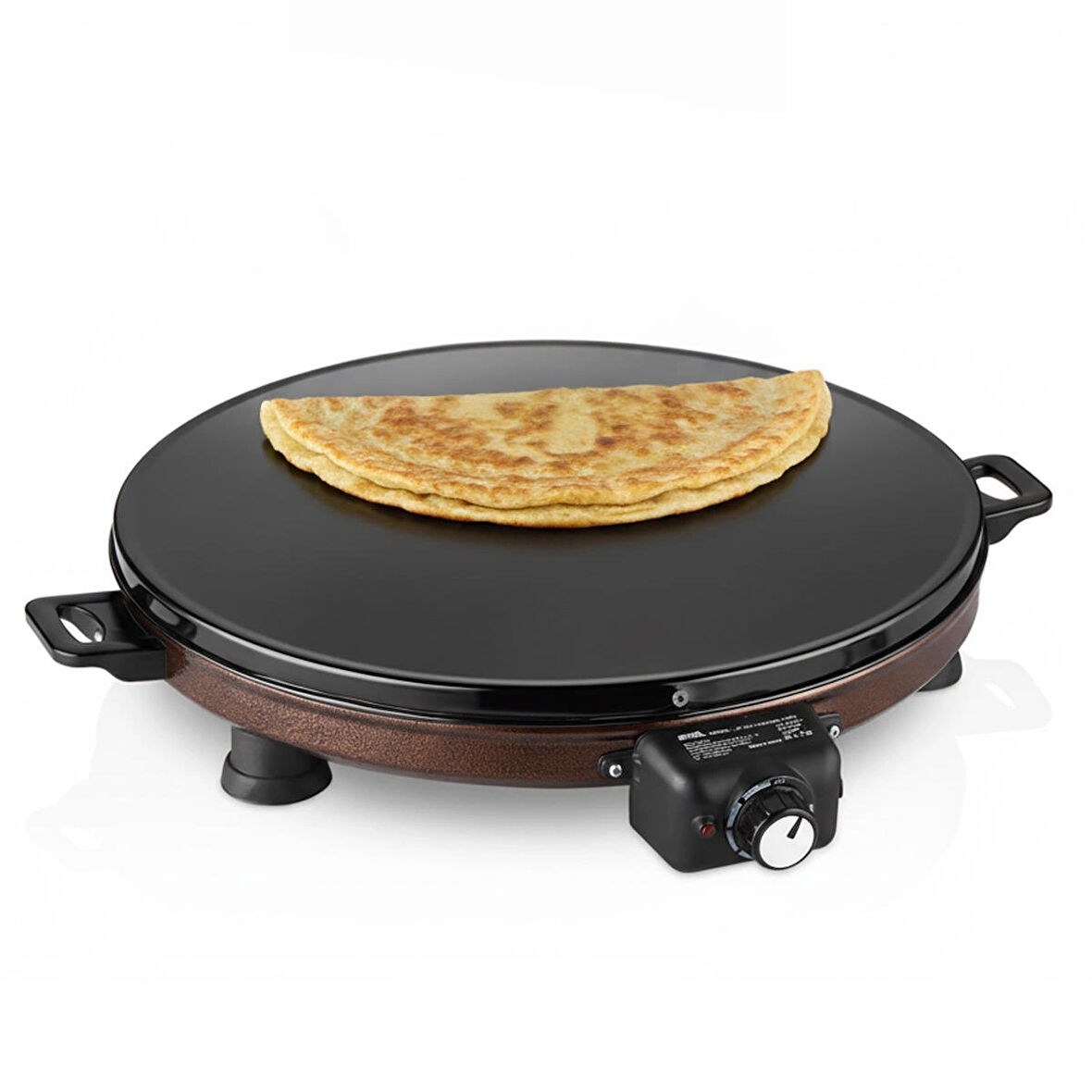 AT610 46 cm Bakır Elektrikli Katmer, Bazlama, Gözleme Sacı, Termostatlı, Büyük Boy, Hızlı ve Eşit Isı Dağılımı