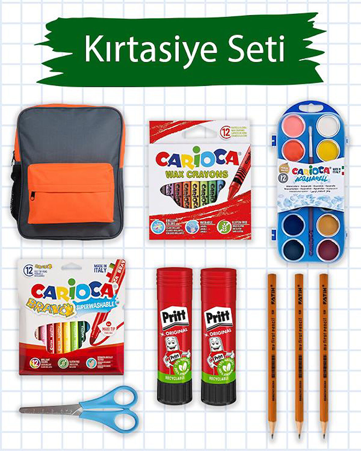 Temel Çantalı Okul Kırtasiye Seti 2