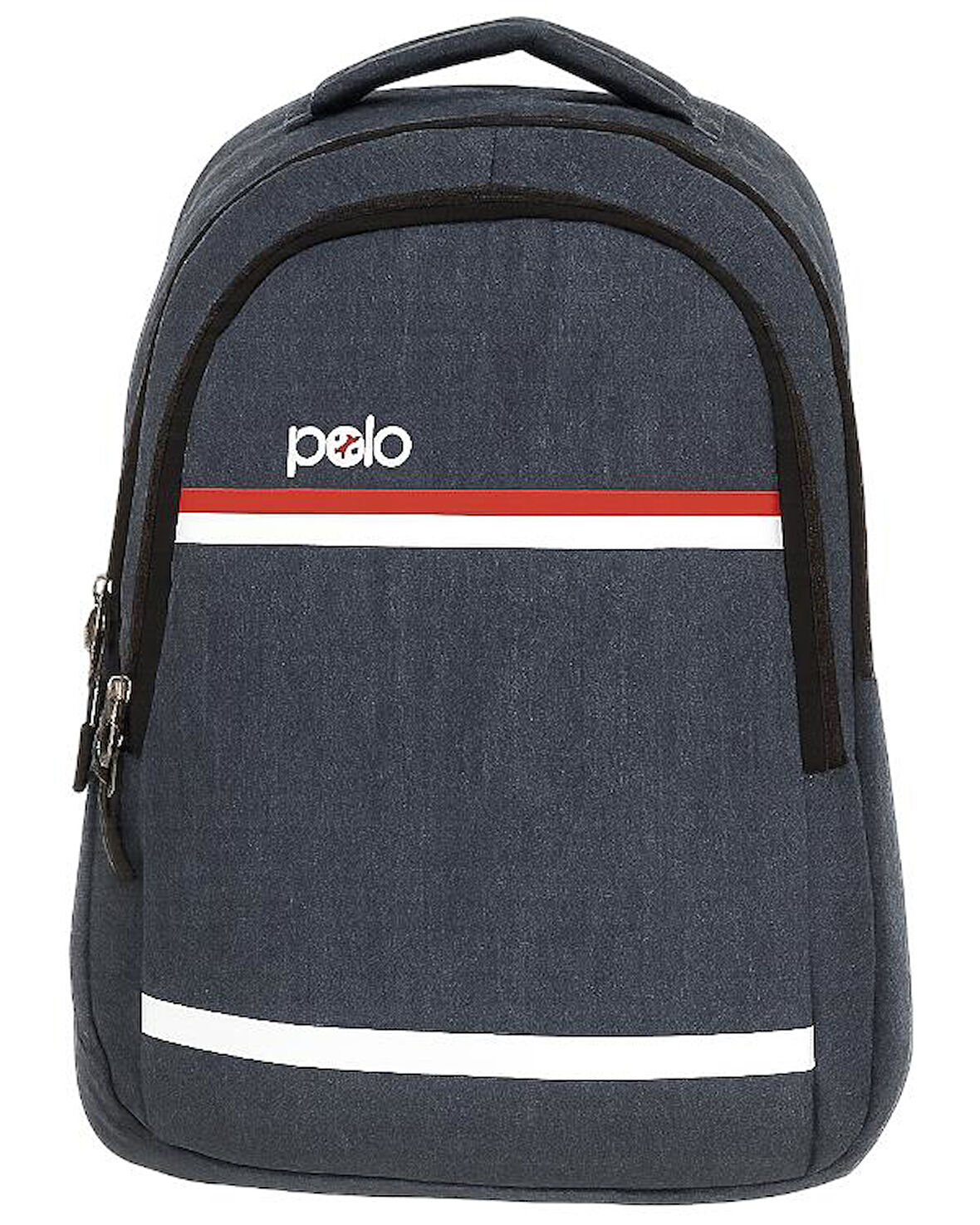 Temel My Polo Sırt Çantası Kırmızı Beyaz Çizgili Lacivert 8860