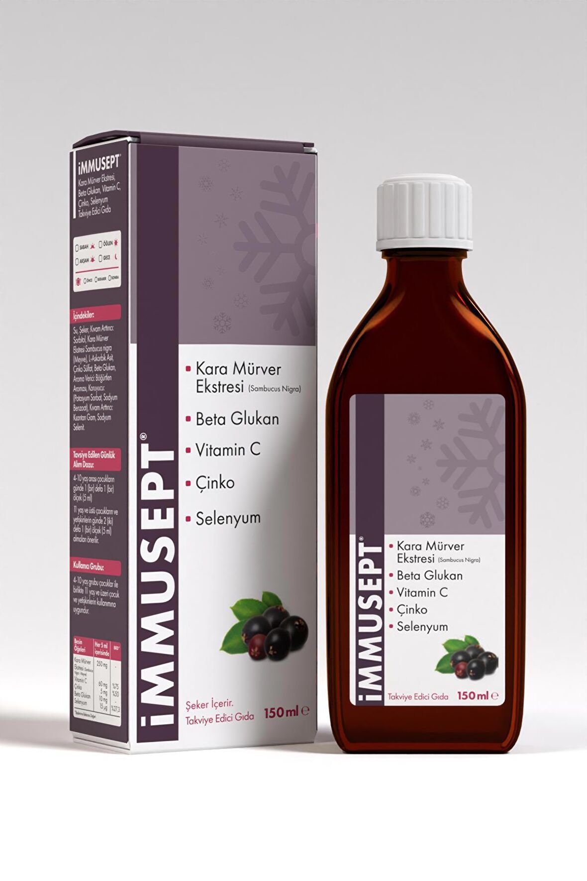 Kara Mürver Ekstresi Beta Glukan Vitamin C Çinko Şurup 150 ml