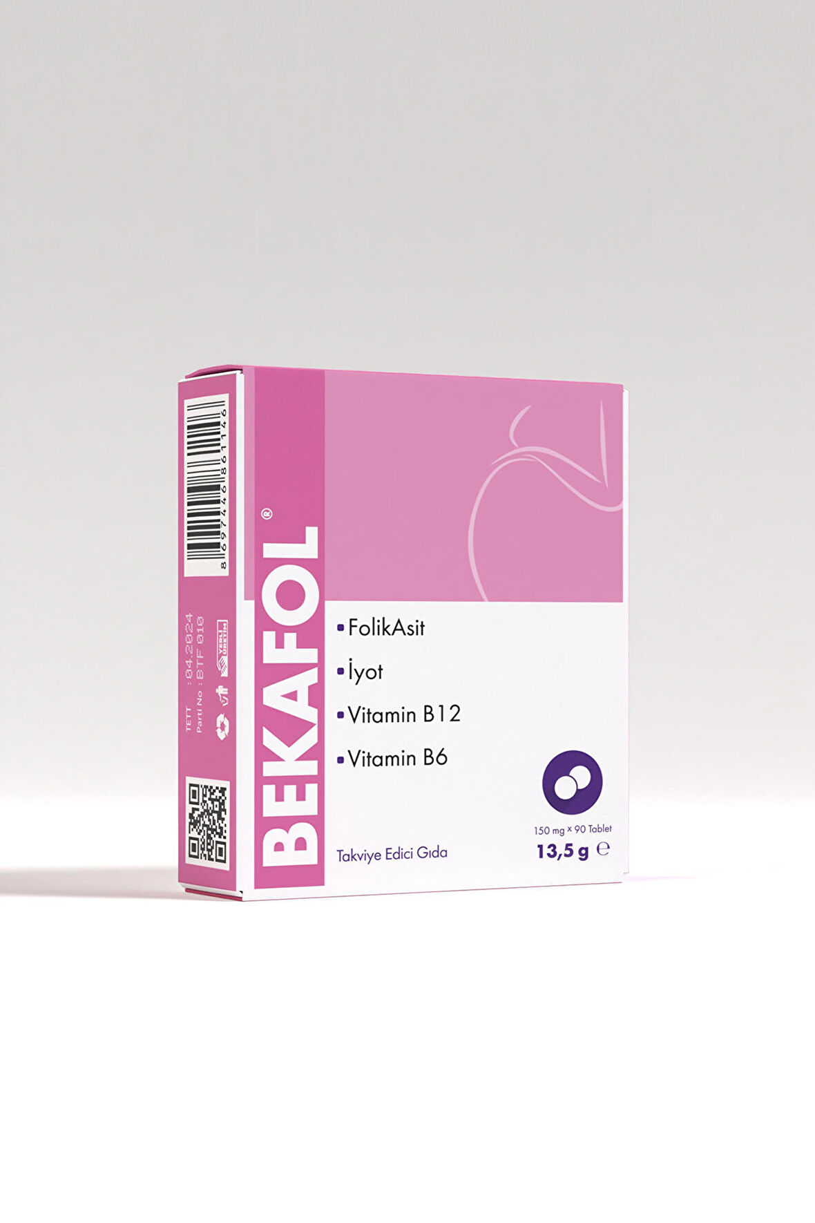 Folik Asit, İyot, Vitamin B6 ,Vitamin B12 90 Tablet