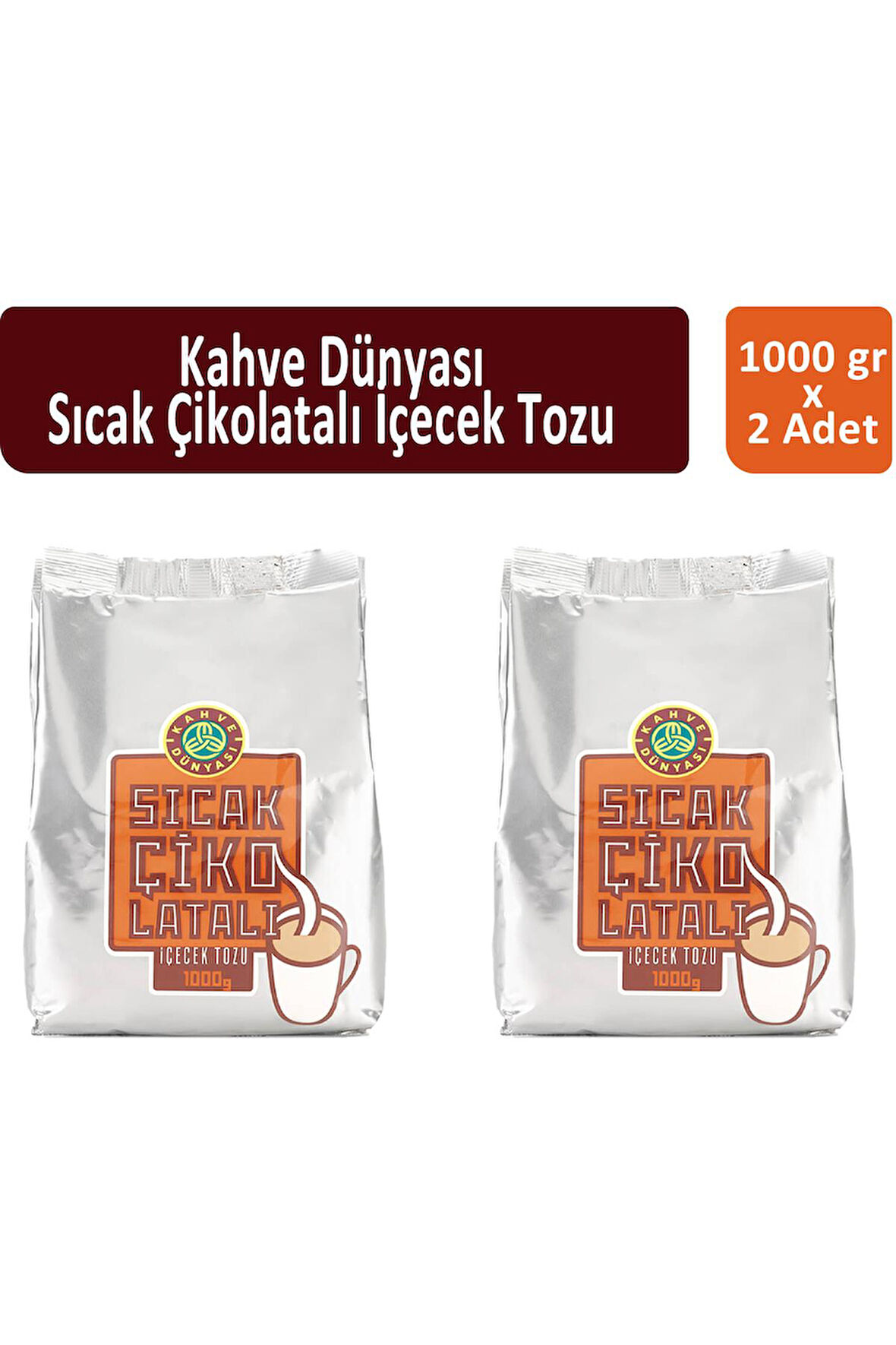 Kahve Dünyası Teneke Sıcak Çikolata 1000 gr x 2 Adet