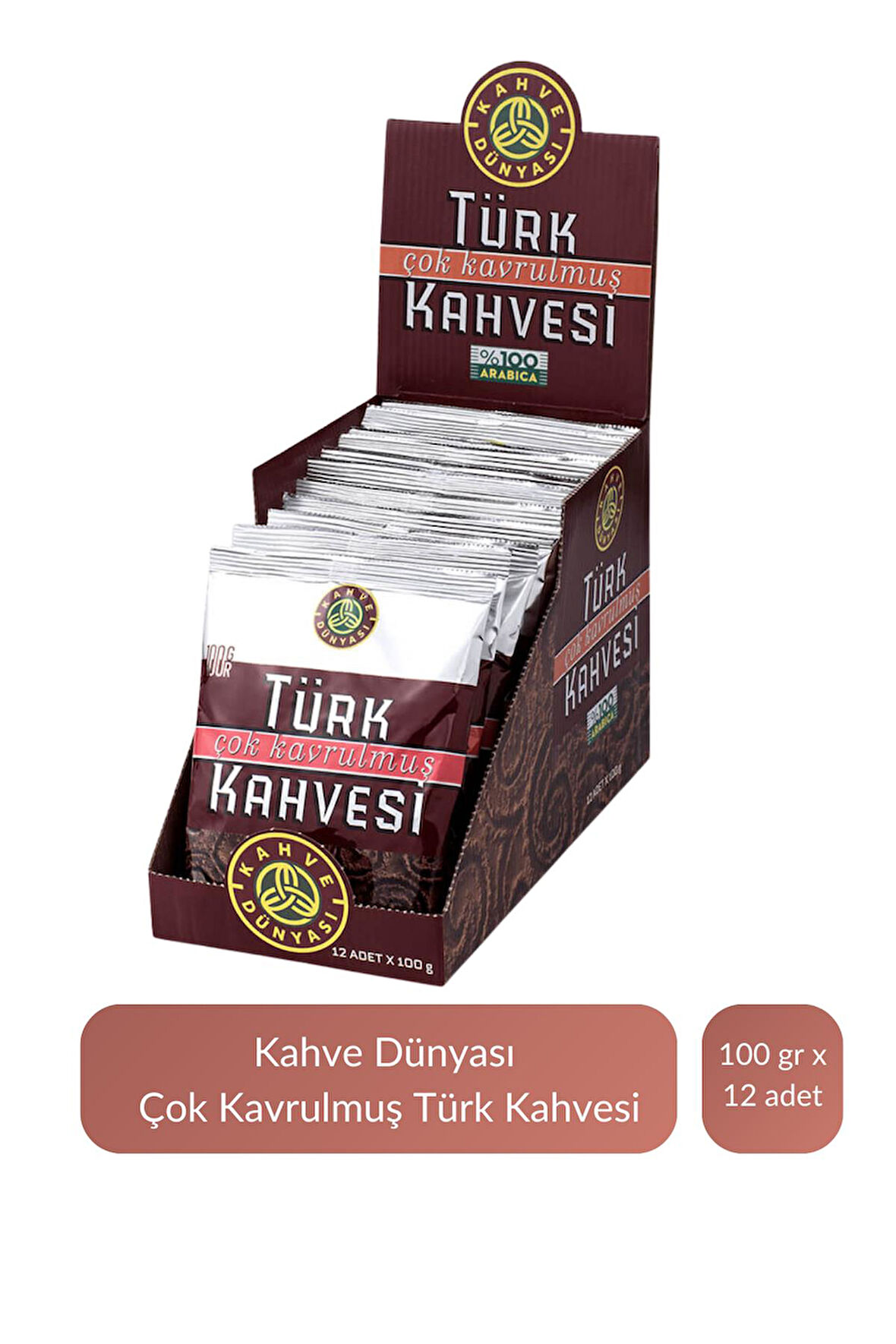 Kahve Dünyası Çok Kavrulmuş Türk Kahvesi 100 gr x 12 Adet