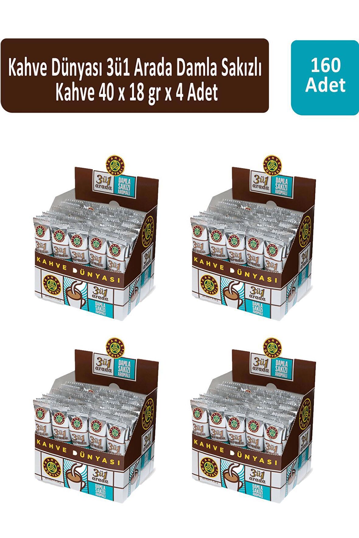 Kahve Dünyası 3ü1 Arada Damla Sakızlı 40 x 18 gr x 4 Adet