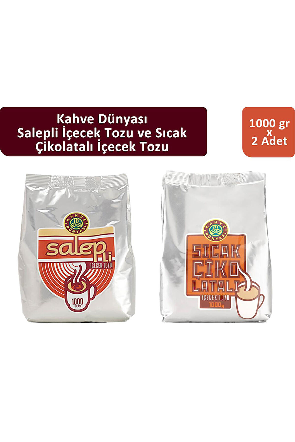 Kahve Dünyası Salep 1000 gr ve Sıcak Çikolata 1000 gr