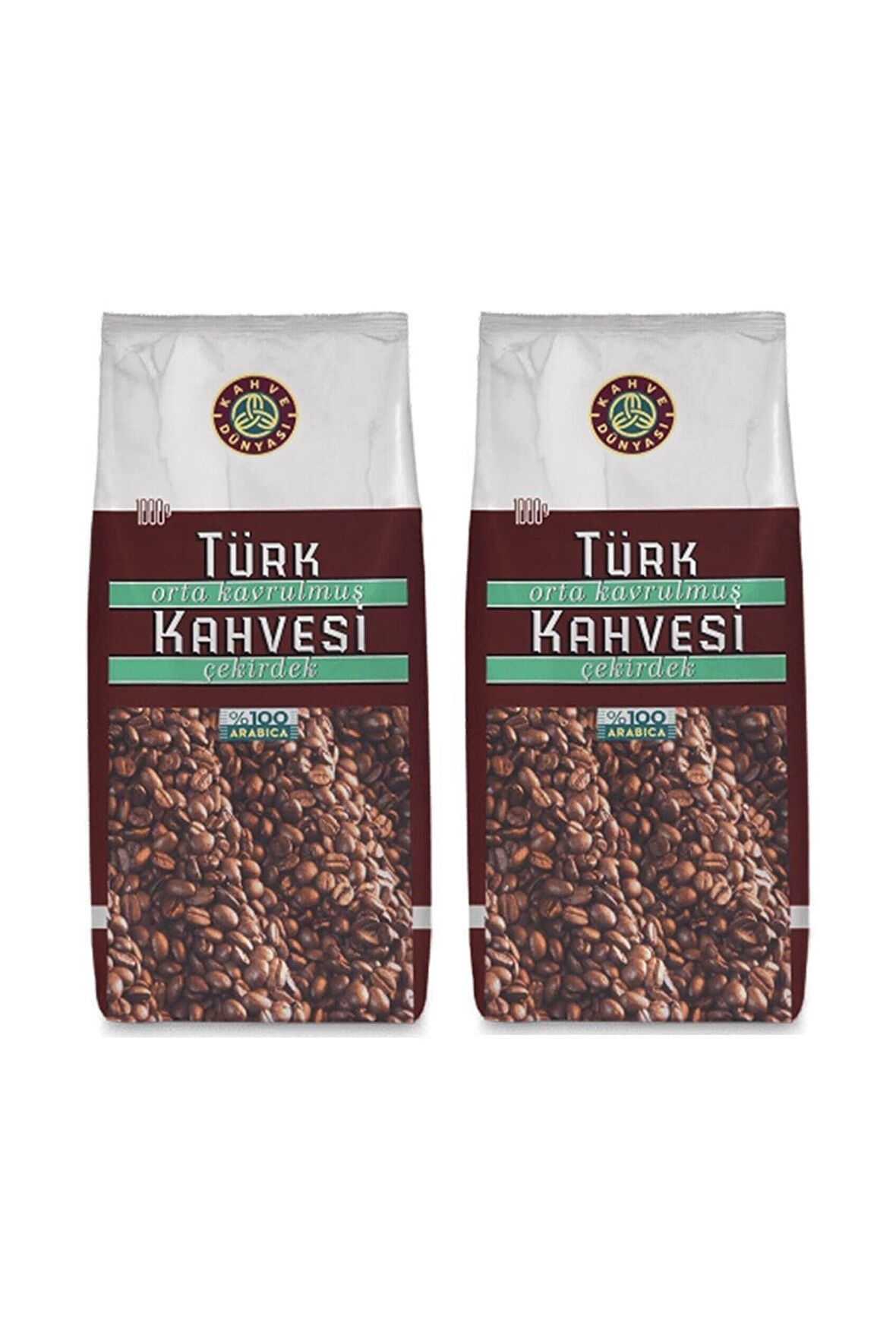 Kahve Dünyası Orta Kavrulmuş Çekirdek Türk Kahvesi %100 Arabica 1kg x 2 Adet