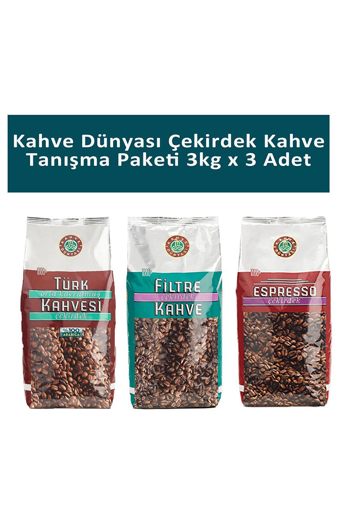 Kahve Dünyası Çekirdek Kahve Tanışma Paketi 1 kg x 3 Adet