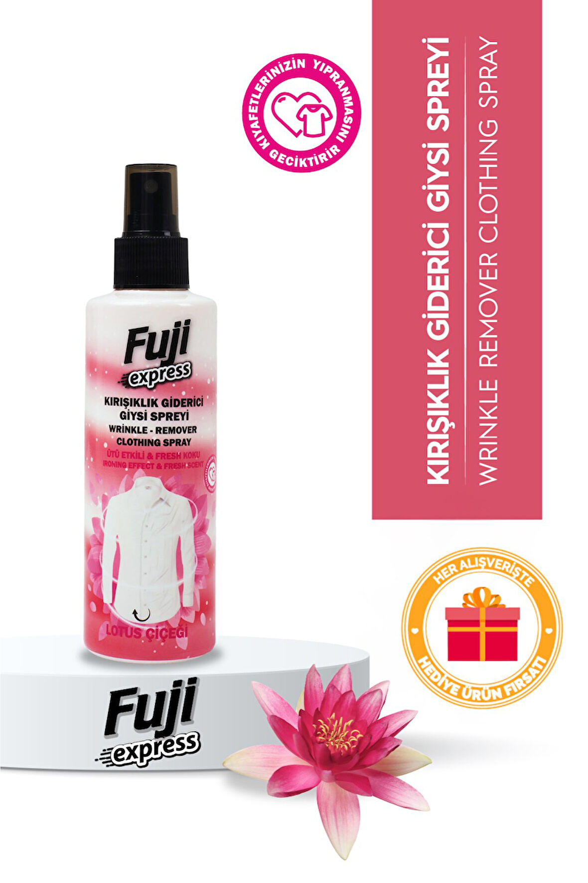 Ütü Etkili Giysi Spreyi Lotus Çiçeği Ferahlatıcı ve Pratik Giysi Bakımı - 200 ml