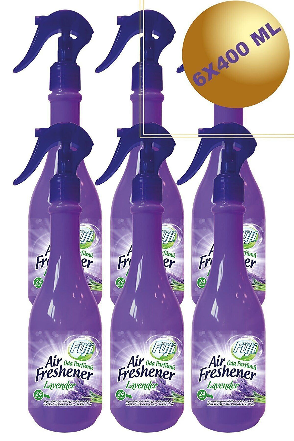 6lı Neon Air Oda Kokusu Kalıcı Oda Sprey Lavanta Oda Kokusu 400 ml Lavender Home Parfum