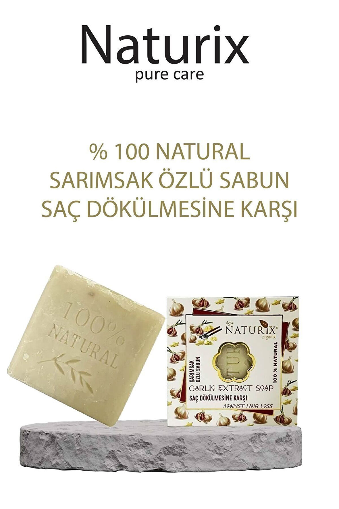 Natural Sarımsak Özlü Sabun Saç Dökülmesine Karşı Saç Bakımı