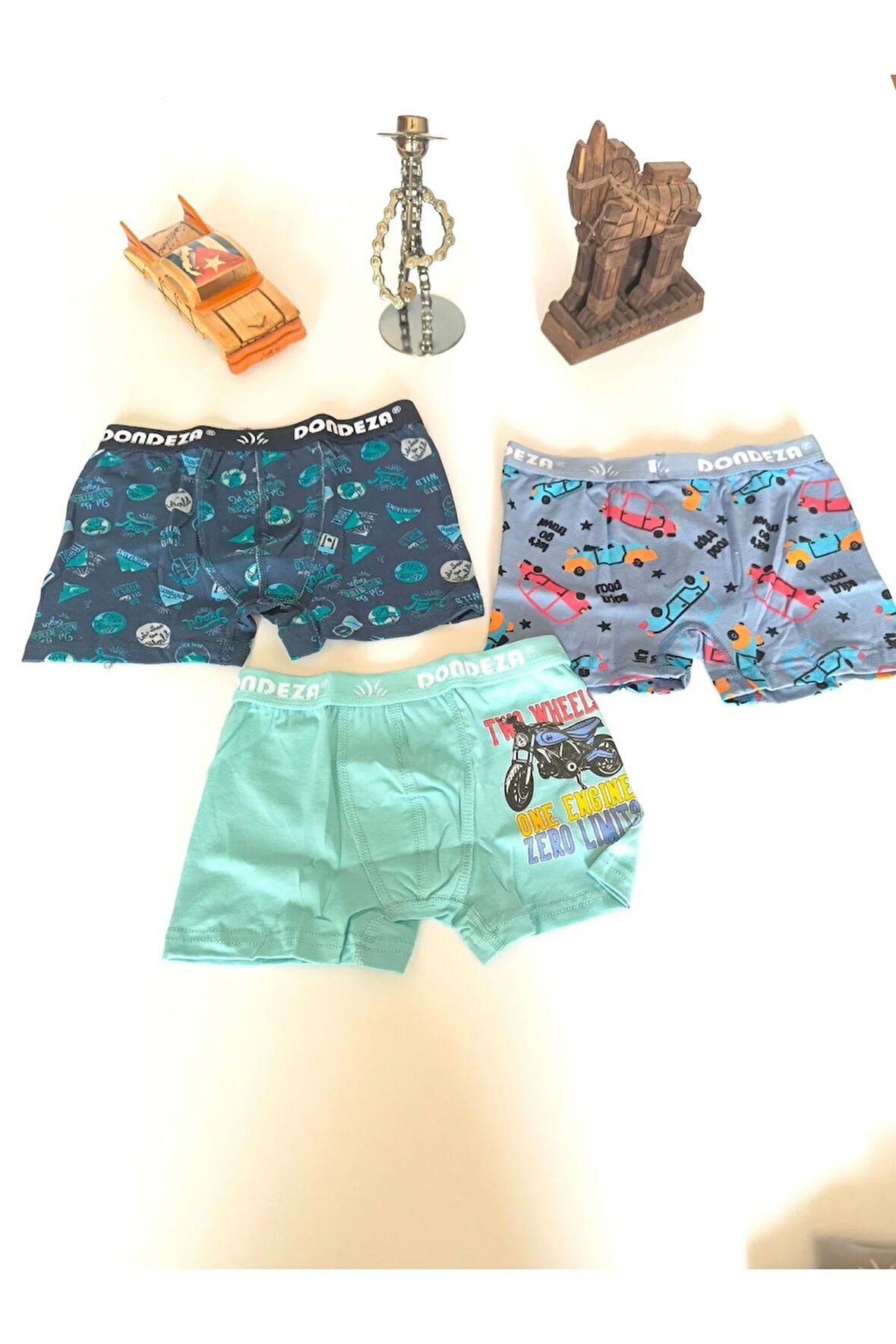 Erkek Çocuk Pamuklu İç Çamaşırı Boxer 3'lü Paket