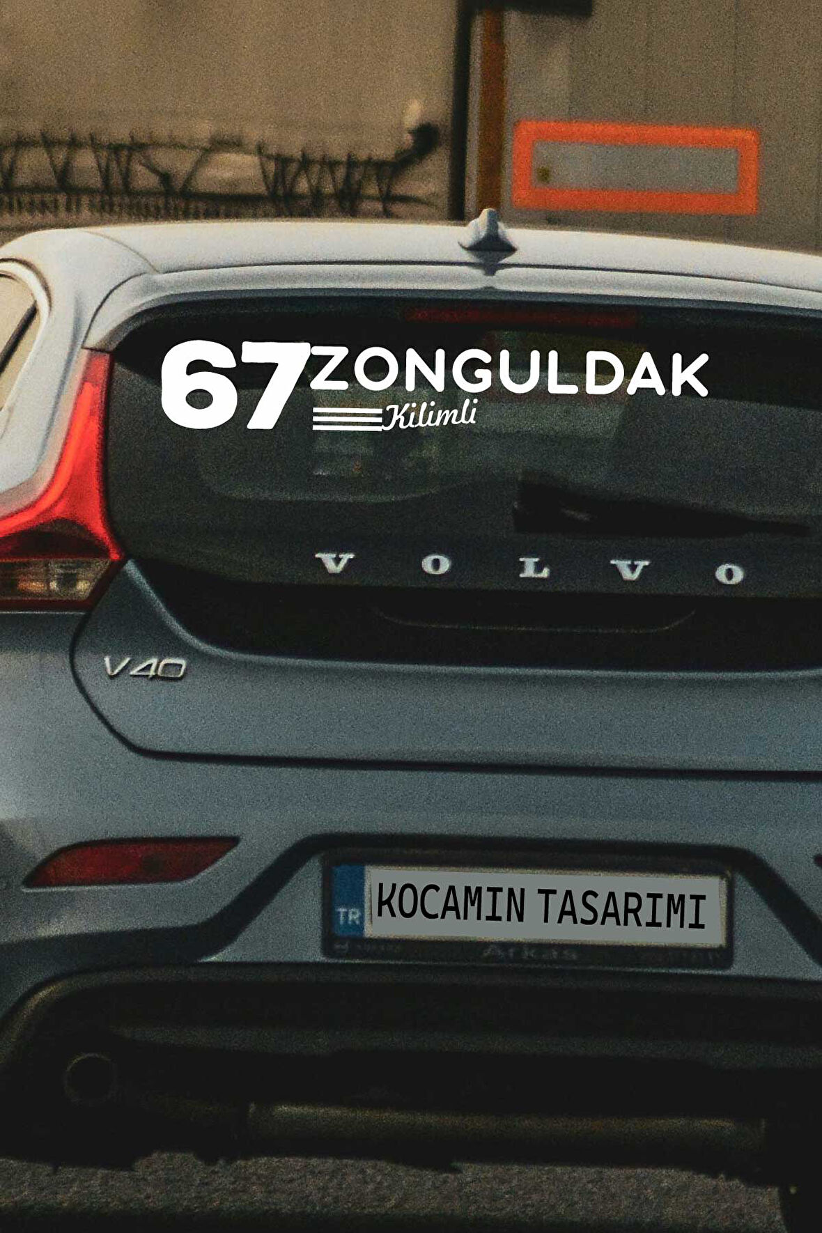 Zonguldak 67 Plaka Kodlu Beyaz Araç Sticker Kilimli İlçe Yazılı Özel Tasarım 40x8 cm  Şehir ve İlçe Temalı Kaliteli Sticker