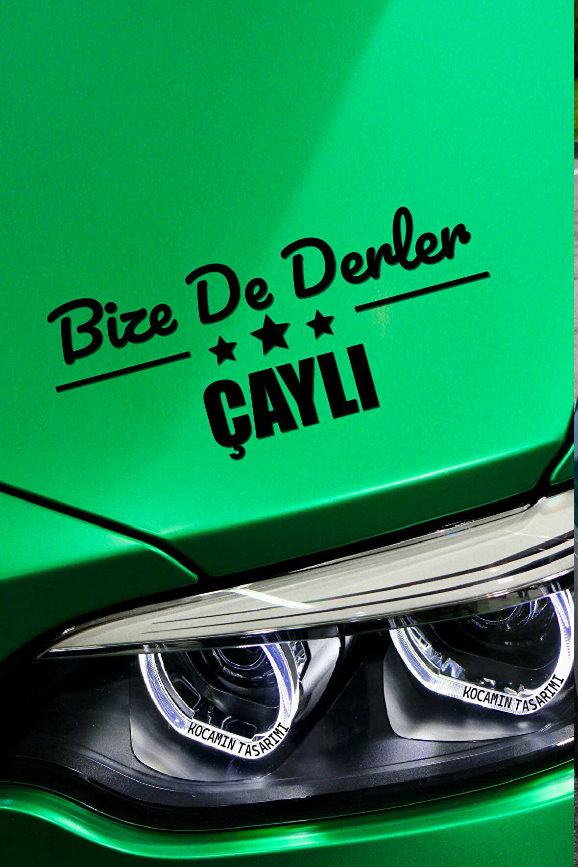 Afyonkarahisar Çay Siyah Araç Sticker  40x15 cm Bize De Derler  Çaylı Özel Tasarım Oto Sticker