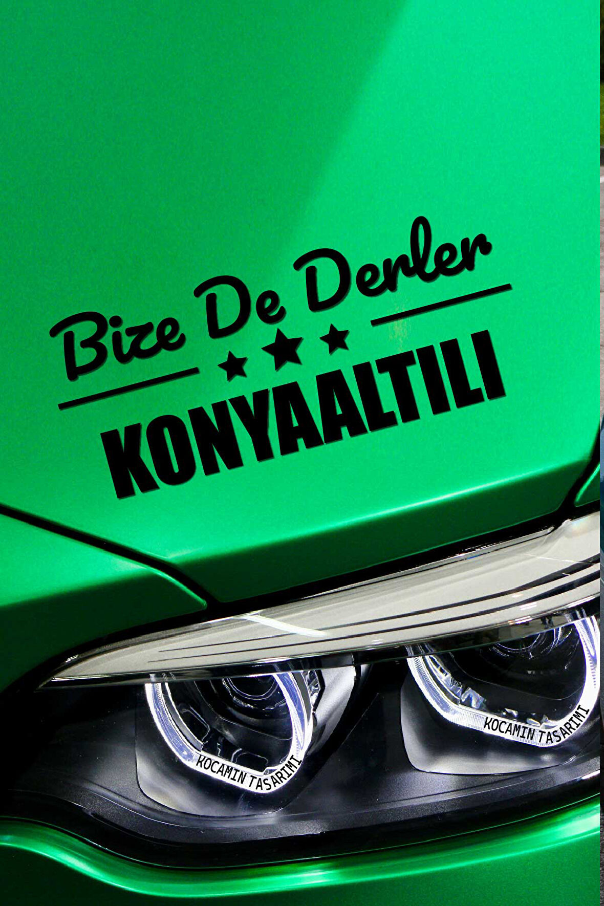 Antalya Konyaaltı Siyah Araç Sticker  40x15 cm Bize De Derler  Konyaaltılı Özel Tasarım Oto Sticker