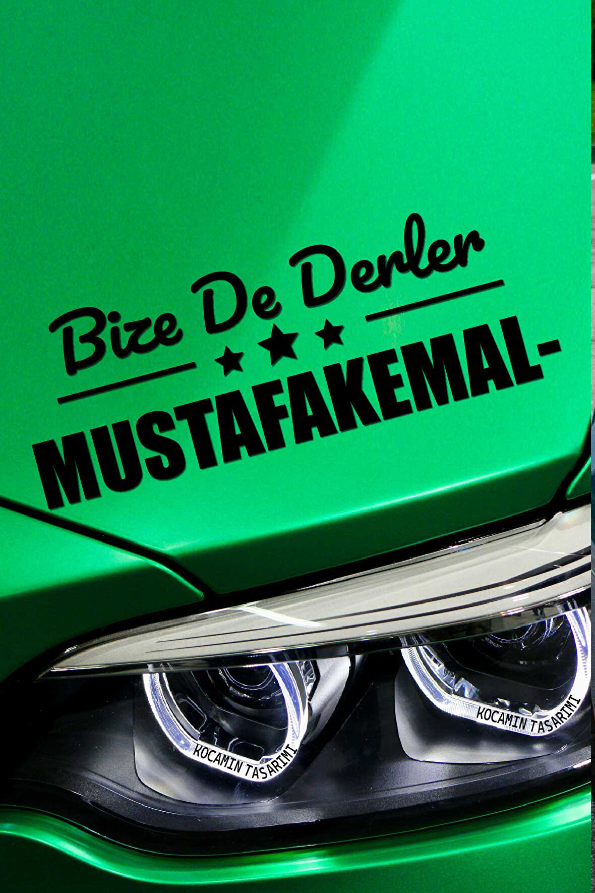Bursa Mustafakemalpaşa Siyah Araç Sticker  40x15 cm Bize De Derler  Mustafakemalpaşalı Özel Tasarım Oto Sticker