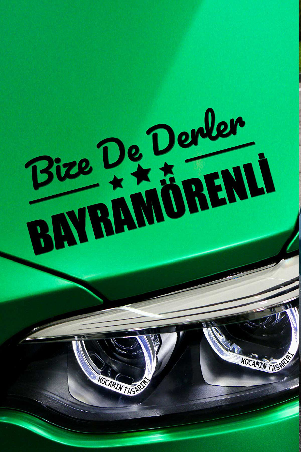 Çankırı Bayramören Siyah Araç Sticker  40x15 cm Bize De Derler  Bayramörenli Özel Tasarım Oto Sticker