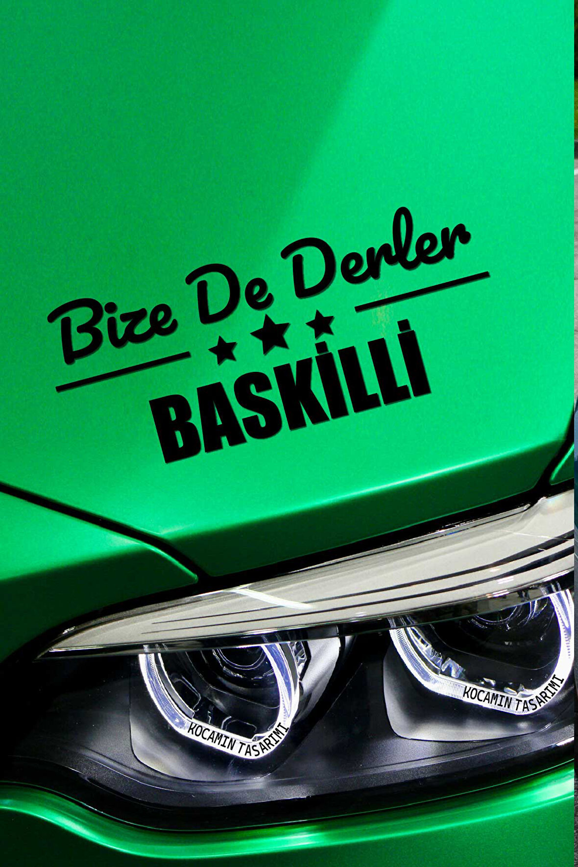 Elazığ Baskil Siyah Araç Sticker  40x15 cm Bize De Derler  Baskilli Özel Tasarım Oto Sticker