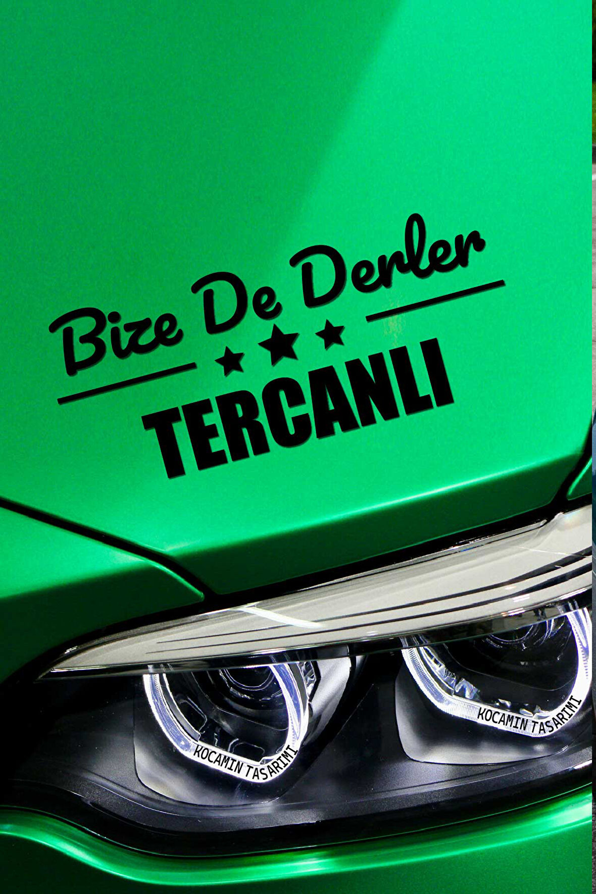 Erzincan Tercan Siyah Araç Sticker  40x15 cm Bize De Derler  Tercanlı Özel Tasarım Oto Sticker