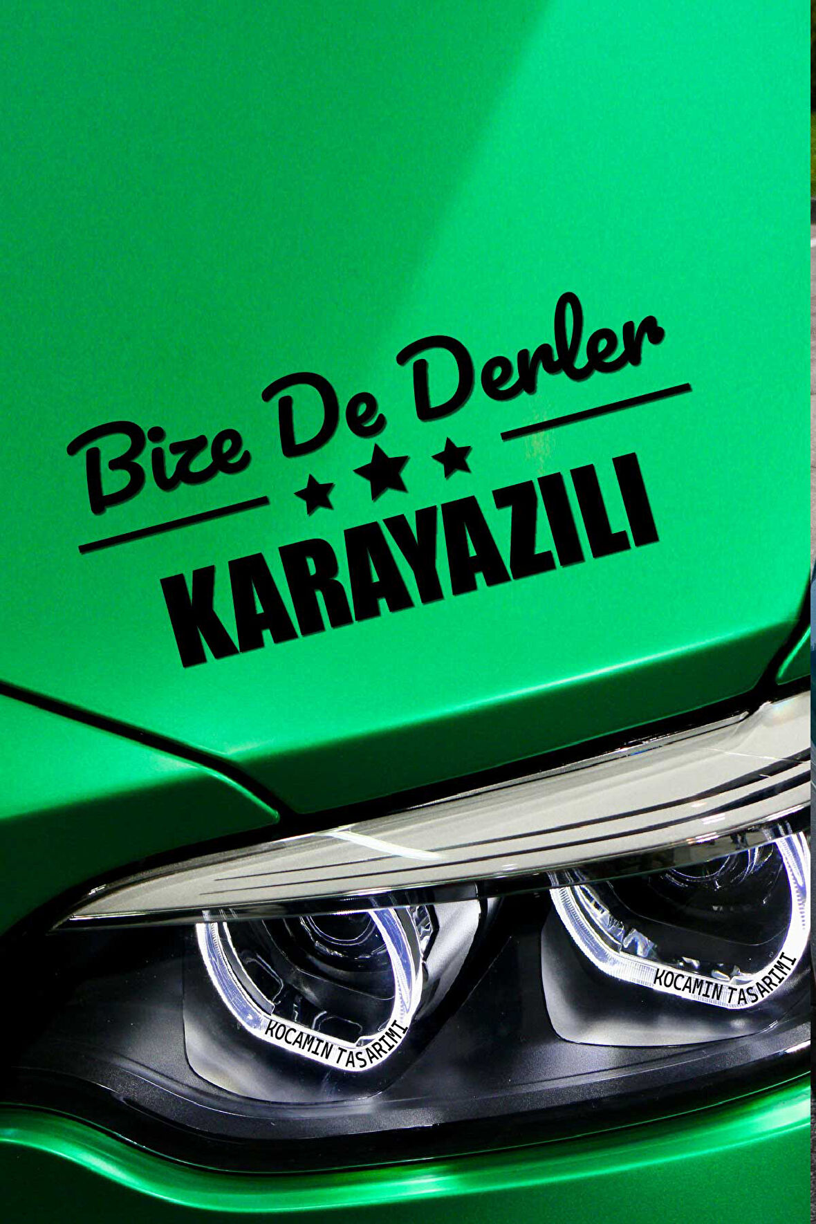 Erzurum Karayazı Siyah Araç Sticker  40x15 cm Bize De Derler  Karayazılı Özel Tasarım Oto Sticker