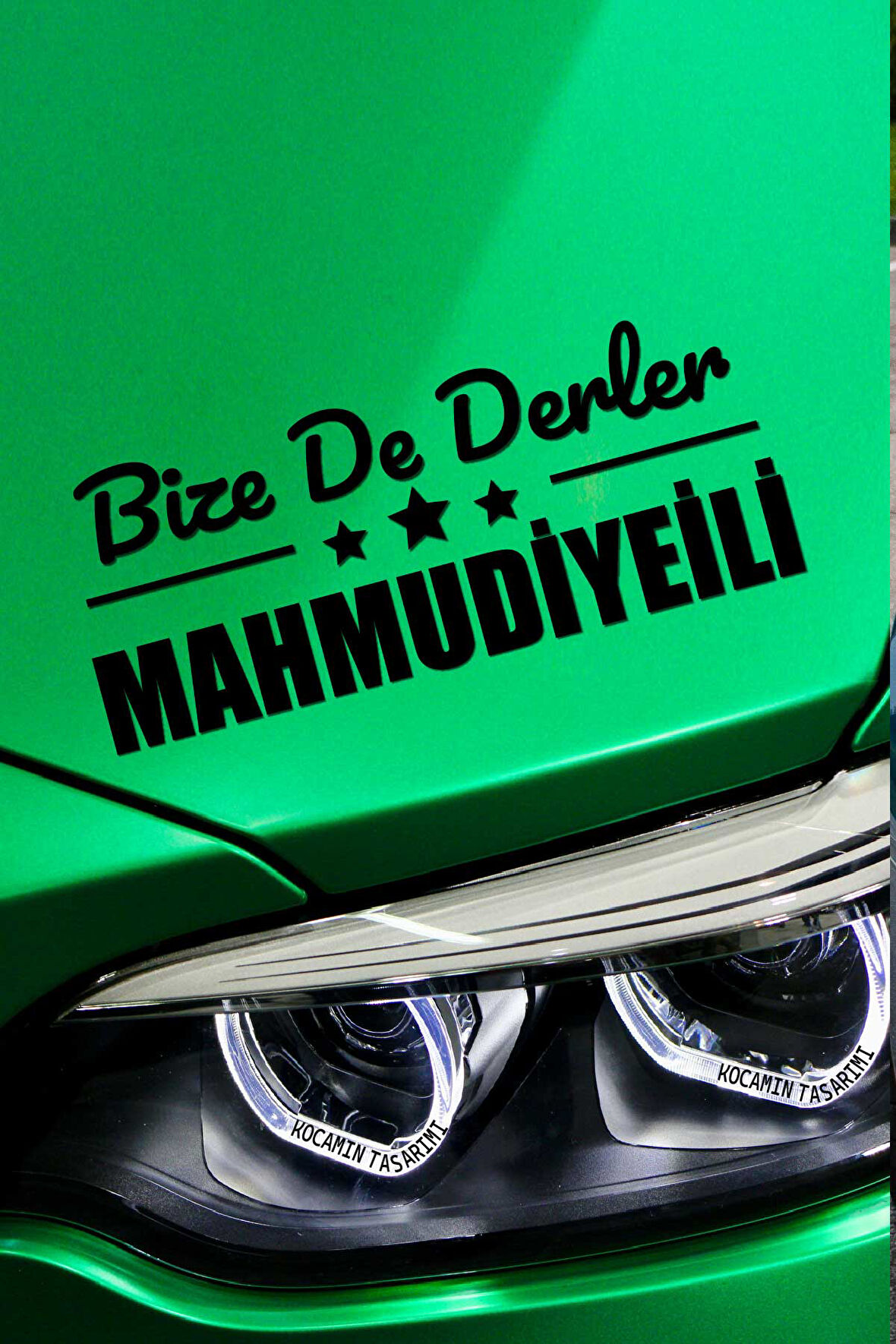 Eskişehir Mahmudiye Siyah Araç Sticker  40x15 cm Bize De Derler  Mahmudiyeili Özel Tasarım Oto Sticker